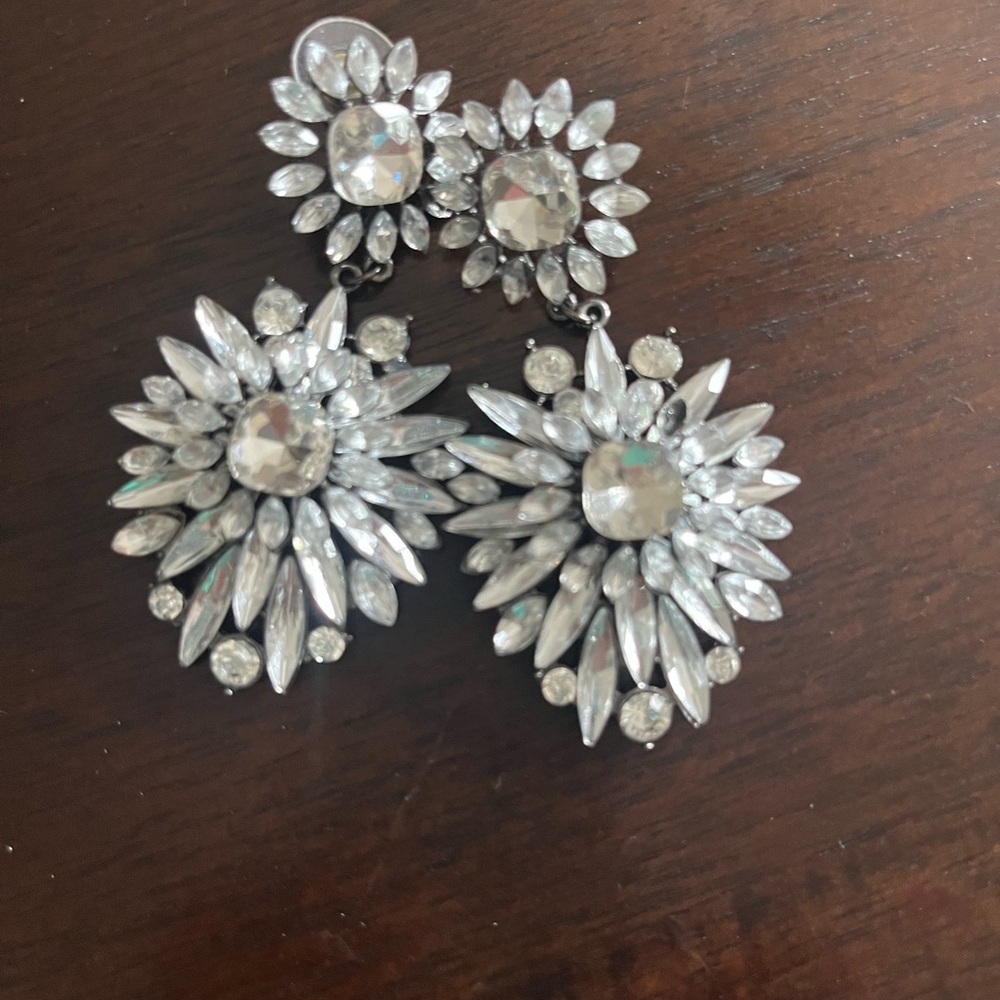 Elegant Silver Crystal Earrings